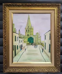 Buy L.S.LOWRY Signed FRAMED ORIGINAL OIL PAINTING ON CANVAS FIGURES STREET SCENE  • 394£