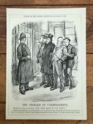 Buy 1923 Cartoon Print   The Problem Of Unemployment   Winston Churchill • 13.99£