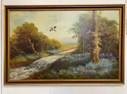 Buy 1960's Original Oil Painting Kitsch Woodpeckers In Woodland Signed Slade  • 40£