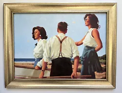 Buy Jack Vettriano - Young Hearts Framed Painting Canvas Effect Print 55cm X 42cm • 47£