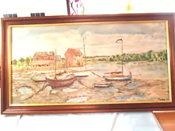 Buy Oil On Canvas Coastal Ships Scene Signed Turner Newborough   1969 (T Turner) • 55£