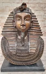 Buy Monumental Bronze Egyptian Sphinx Pharaoh Head Garden Statue Figure Figurine • 707.96£