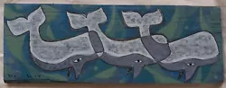 Buy Original Painting Oil On Wood Abstract Whales Signed Robin Scott • 50£