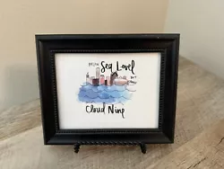 Buy Art Work “On Cloud Nine” Framed Painting 5 X 7 Water Front City Sea Level • 18.19£