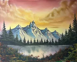 Buy Original 16x20 Oil On Canvas Landscape Painting (In The Style Of Bob Ross) • 66.35£