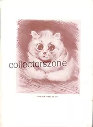 Buy Louis Wain Book Print Surprised Looking Cat Taken From 1910 Book 9 X 7 Inch • 22£