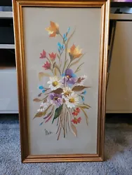Buy Stunning Large Acrylic Painting Flowers Signed Mater Or Matez ? Italian • 25£
