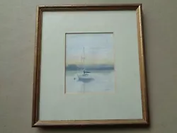 Buy Natalie Dignum, Watercolour, Yacht, 'Secure For The Night' • 9.99£