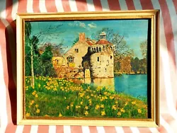 Buy Original Oil Painting Scotney Castle Vintage Mid Century Bright Vivid Colours • 55£