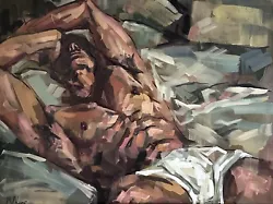 Buy Nude Male Oil Painting, Naked Man, Gay Erotic Male Art • 700£