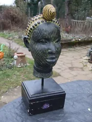 Buy STUNNING VINTAGE AFRICAN FEMALE BUST/SCULPTURE Chalk Ware? 15  High On Stand • 59£
