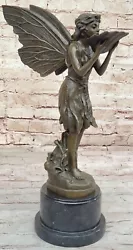 Buy Art Deco Butterfly Angel Nymph Fairy Fantasy Art Collector Bronze Marble Statue • 159.28£