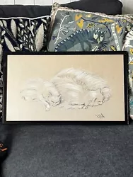 Buy Vintage Old Chinese Drawing Sleeping Cats Signed Art Gallery Hong Kong Rare  • 22.99£
