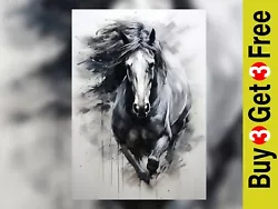 Buy Majestic Dynamic Horse Oil Painting Print - Powerful Art Decor 5  X 7  • 4.99£