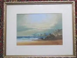 Buy PAINTING  CORNWALL Beach By Moonlight C1920 By George Trevor 54x34cm Original • 54.99£