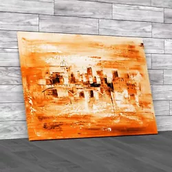 Buy Vibrant Abstract City Paintings Captivating And Orange Canvas Print Large • 18.95£