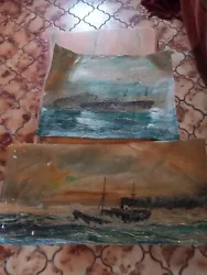Buy Old  Original Oil Paintings Of Ships / Boats  • 75£