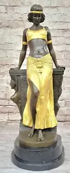 Buy Art Deco Bronze Egyptian Girl Cleopatra Figure Sculpture Statue Original By Milo • 473.89£