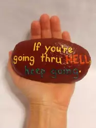 Buy Hand Painted Rock Art If You're Going Through Hell Winston Churchill Stone Paint • 1,904.15£