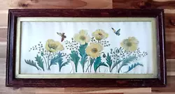 Buy Antique Victorian Framed Painting On Silk Flowers Butterflies • 28.99£