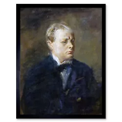 Buy Mcevoy Portrait Sir Winston Churchill Painting Art Print Framed 12x16 • 11.99£