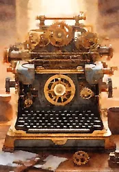 Buy Original Mario Mendoza Watercolour Vintage Classic Typewriter Mechanics Writer • 250£