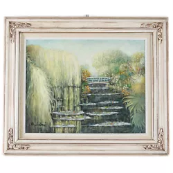 Buy  Monet's Garden #1  By Anthony Sidoni 2003 Signed Oil Painting 15 3/4 X18 3/4  • 4,329.49£