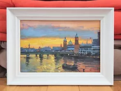 Buy Cannon Street Railway Bridge And The Thames, London, Oil Painting • 230£