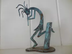 Buy KOKOPELLI Flute Player Metal Sculpture Southwestern Copper Vase Candle Garden 10 • 24.87£
