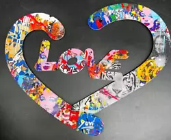 Buy Yuvi Love Heart Mini Sculpture Limited Metal Sculpture Graffiti Art • 635.36£