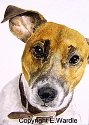 Buy ACEO 2.5  X 3.5   'Jack Russell' Dog Ltd Edition CANVAS PRINT Of Watercolour  • 2.99£