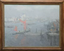 Buy Jacobus Cossaar Impressionist Art London St Pauls Thames Landscape Oil Painting • 5,500£