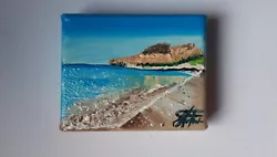 Buy Seascape Greek Island Oil Painting On Canvas - Mini Size -Unframed  • 8£