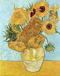 Buy Vincent Van Gogh Art Painting Sunflowers  Print Canvas 700mm X 500mm  • 22.75£