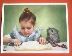 Buy Vintage Retro 1950s Art Print Photograph Girl Cat Baking Child Toddler Picture • 10£
