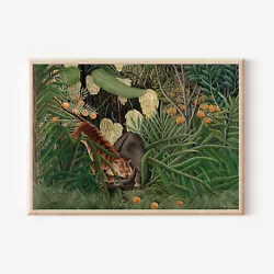 Buy Henri Rousseau - Fight Between A Tiger And A Buffalo (1908) Poster, Painting • 5.50£