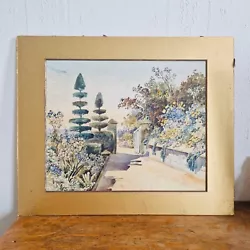 Buy Original Antique Watercolour Of Garden Topiary Flowers • 36£