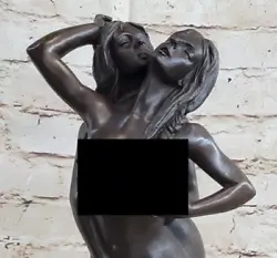 Buy 100% Real Bronze Mavchi Sculpture Nude Girls Lovers Couple Erotic Sexy Gift • 631.37£