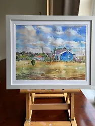 Buy View Of Southwold From The Beach.  Original Art Watercolor In Frame Uder Glass • 110£