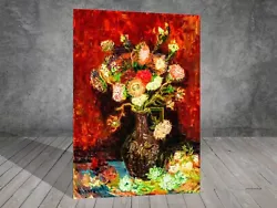 Buy Van Gogh Vase With Chinese Asters And Gladioli Flower CANVAS PAINTING ART 643  • 3.96£