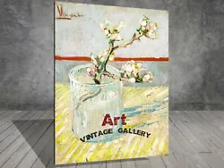 Buy Van Gogh Sprig Of Flowering Almond In A Glass Flower CANVAS PAINTING ART 644 • 3.96£