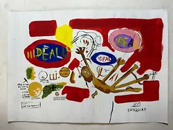 Buy Jean-Michel Basquiat Painting On Sheet (handmade) Signed And Stamped Mixed Techn • 108.74£