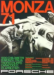 Buy Porsche Monza 1971 Motor Racing A2 Poster Print • 10.99£