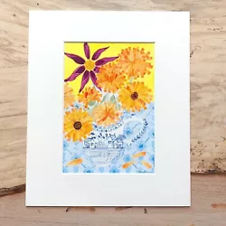 Buy Angie Lewin Watercolour 'Marigolds With Dark Dhalia' • 1,200£