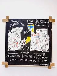 Buy Jean-Michel Basquiat (Handmade) Acrylic Painting Signed And Sealed 60x60 Cm. • 802.47£
