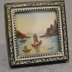 Buy Original Antique Miniature Watercolour Painting Signed Japanese Junk Ships • 14.90£