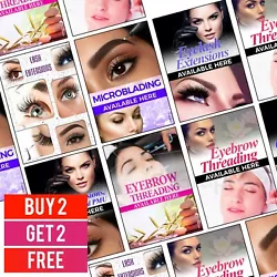 Buy Eyelash Extensions Eyebrow Threading Available Here Salon Advertising Poster • 0.99£