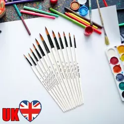 Buy 12pcs/set Drawing Pen Suit Wooden Handle Brush Pen Suit For Artists And Adults • 6.47£