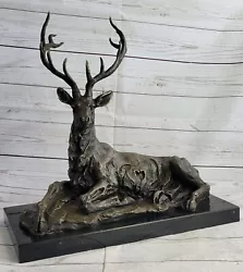 Buy Game Hunter Elk Stag Deer Buck Lodge Cabin Wildlife Art Bronze Marble Figure • 709.48£