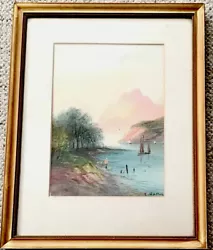 Buy L Ramus Early C20th Framed Small Watercolour Lake Scene With Mountains  • 14£